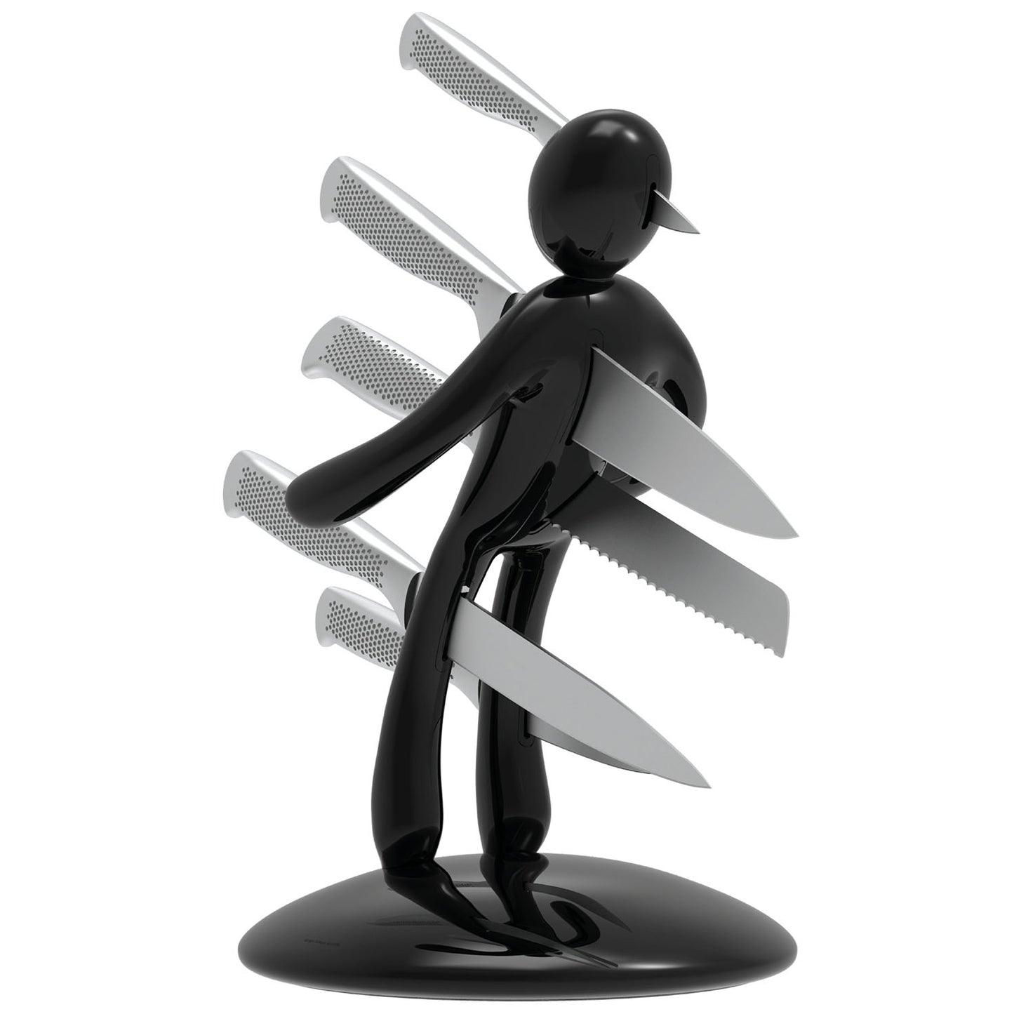 Voodoo/TheEx "Classic Edition" | 5-Piece Stainless Steel Knife Set with Black Plastic Holder (without blade covers)