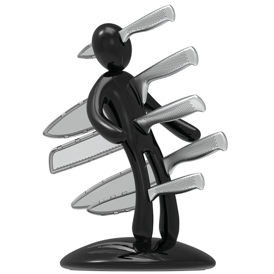 Voodoo/TheEx "Classic Edition" | Set di 5 coltelli in acciaio inox con Supporto in plastica nera
