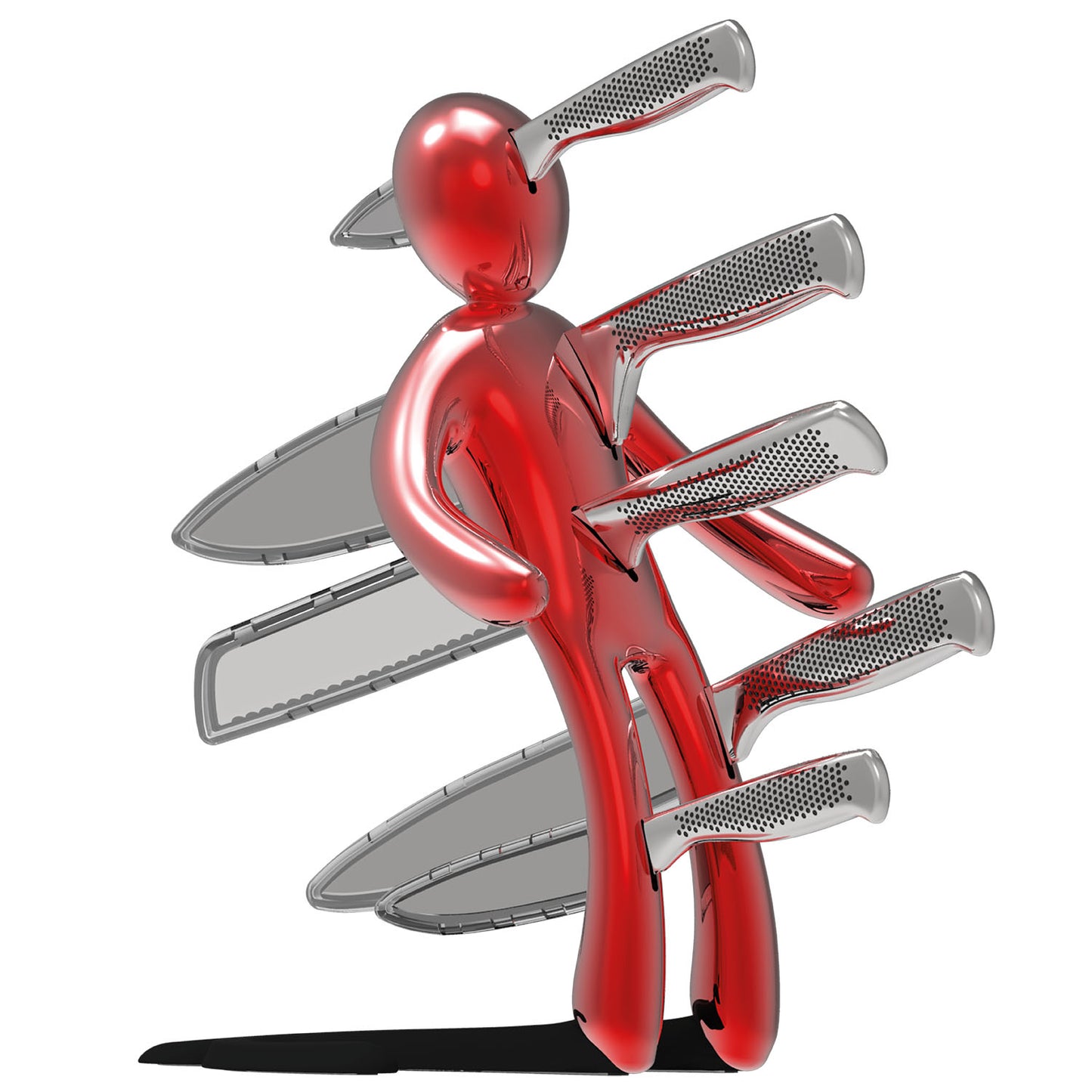 Voodoo/TheEx "Anniversary Edition" | 5-Piece Stainless Steel Knife Set with Red Steel Holder