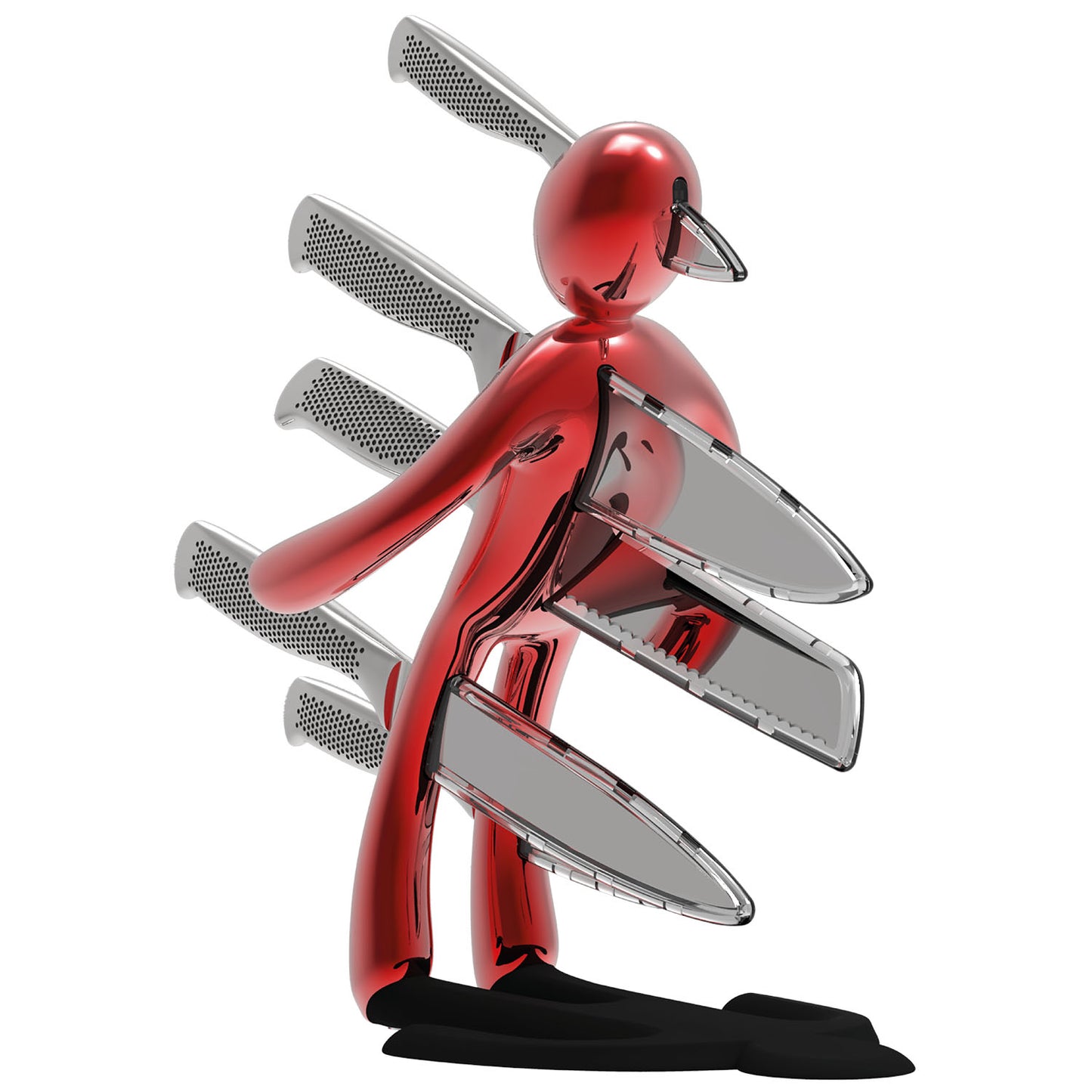 Voodoo/TheEx "Anniversary Edition" | 5-Piece Stainless Steel Knife Set with Red Steel Holder
