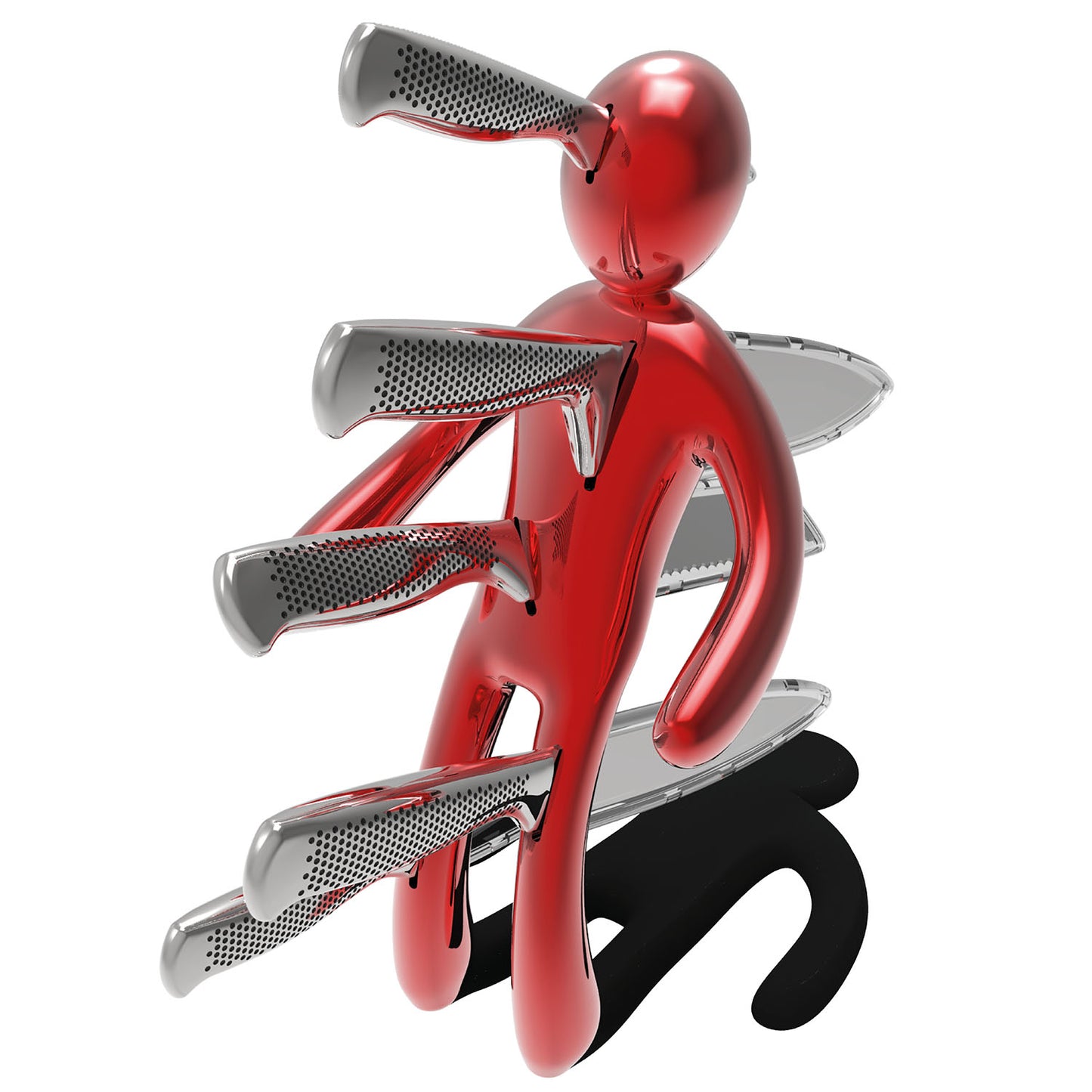Voodoo/TheEx "Anniversary Edition" | 5-Piece Stainless Steel Knife Set with Red Steel Holder