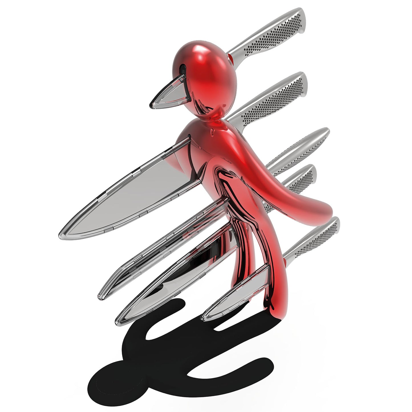 Voodoo/TheEx "Anniversary Edition" | 5-Piece Stainless Steel Knife Set with Red Steel Holder