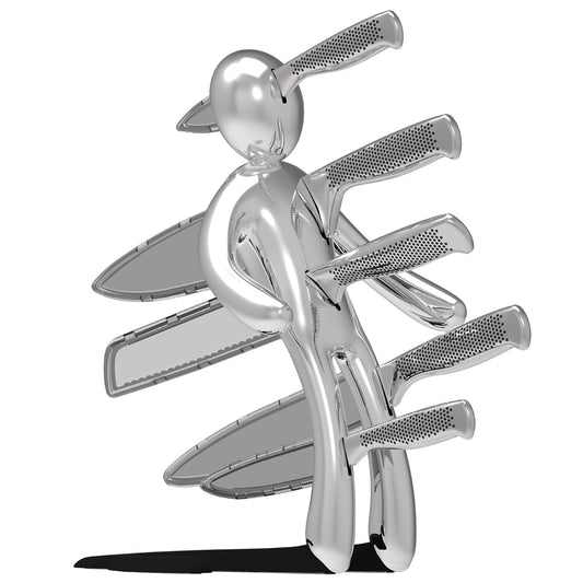 Voodoo/TheEx "Anniversary Edition" | Set di 5 coltelli in acciaio inox con Supporto in acciaio puro