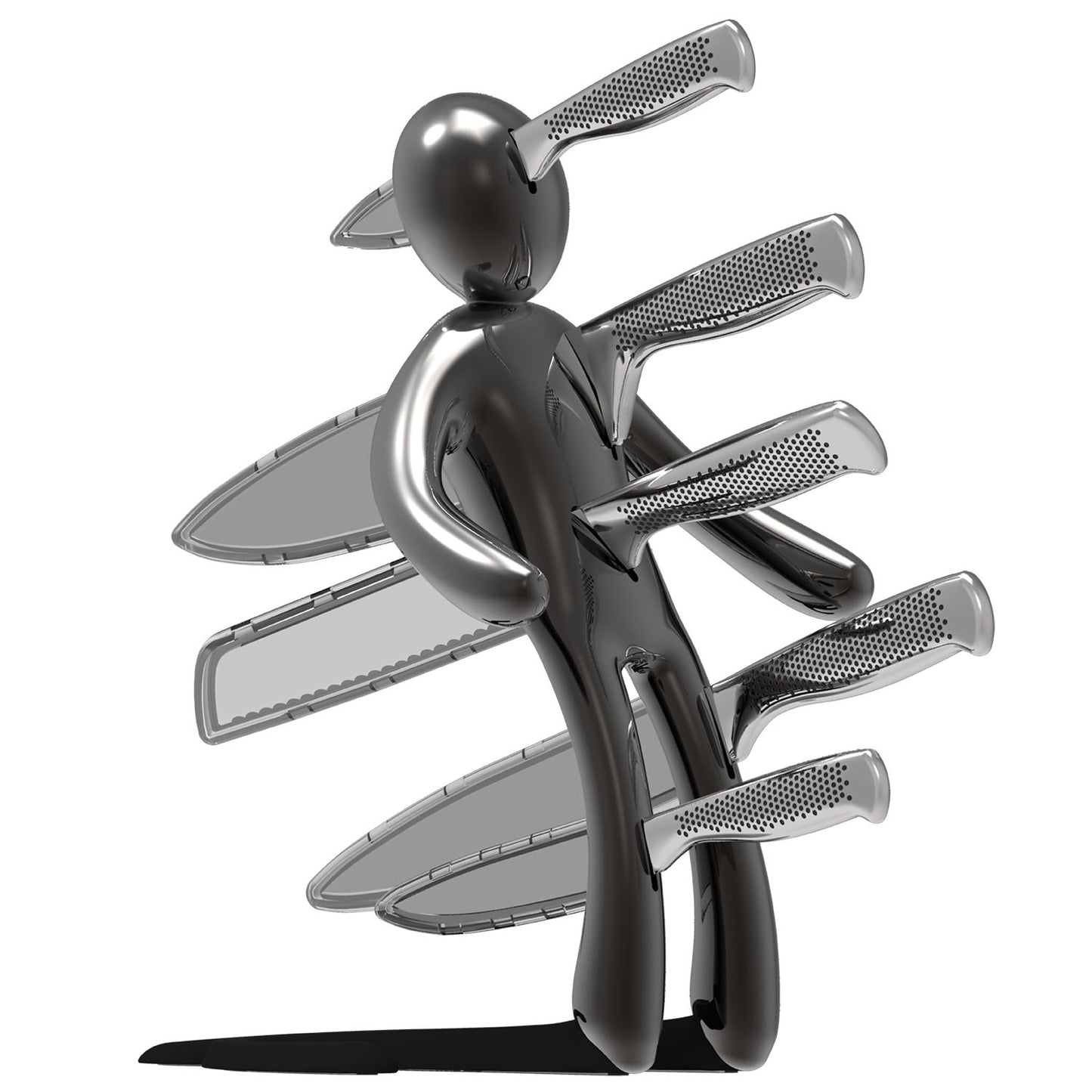 Voodoo/TheEx "Anniversary Edition" | 5-Piece Stainless Steel Knife Set with Black Steel Holder