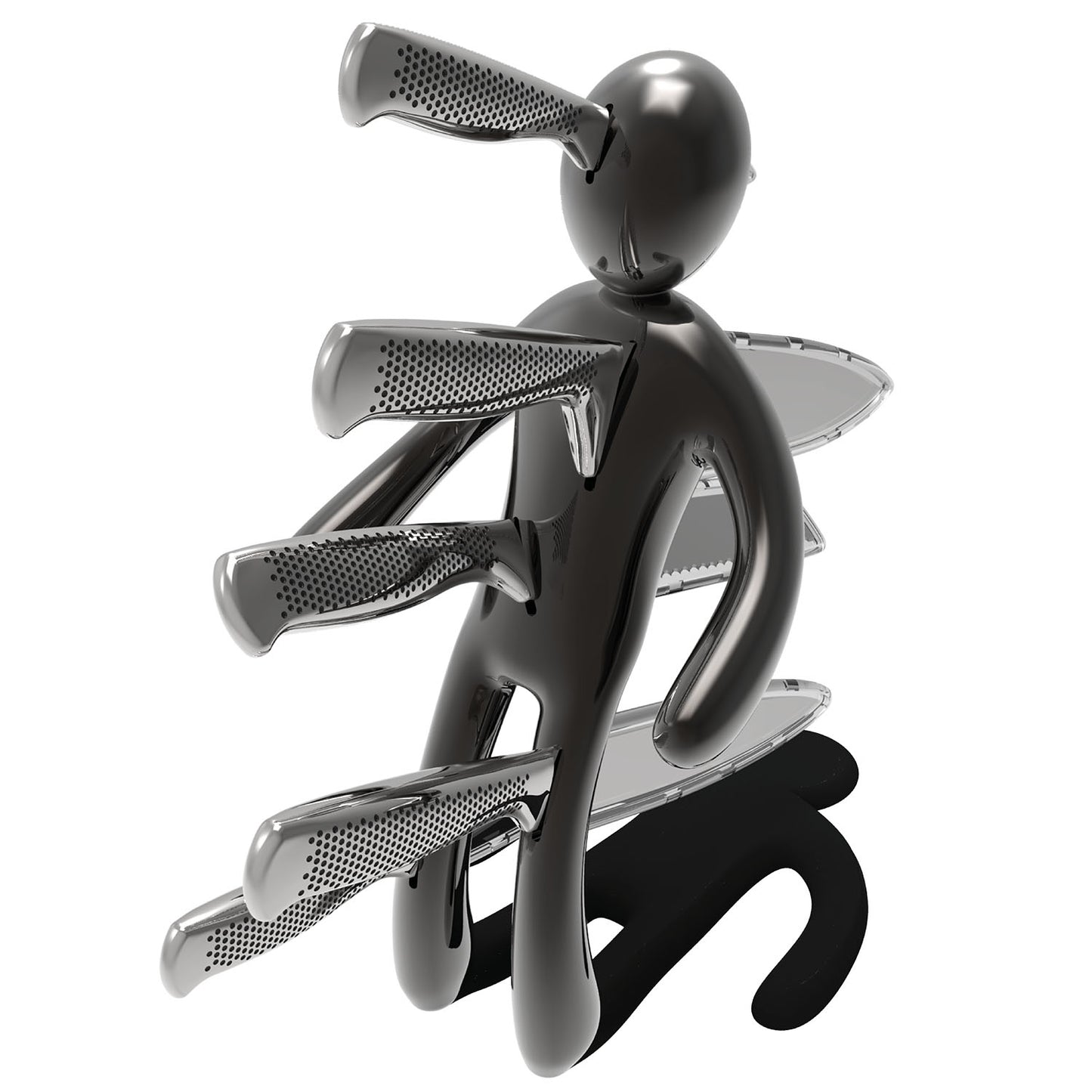 Voodoo/TheEx "Anniversary Edition" | 5-Piece Stainless Steel Knife Set with Black Steel Holder