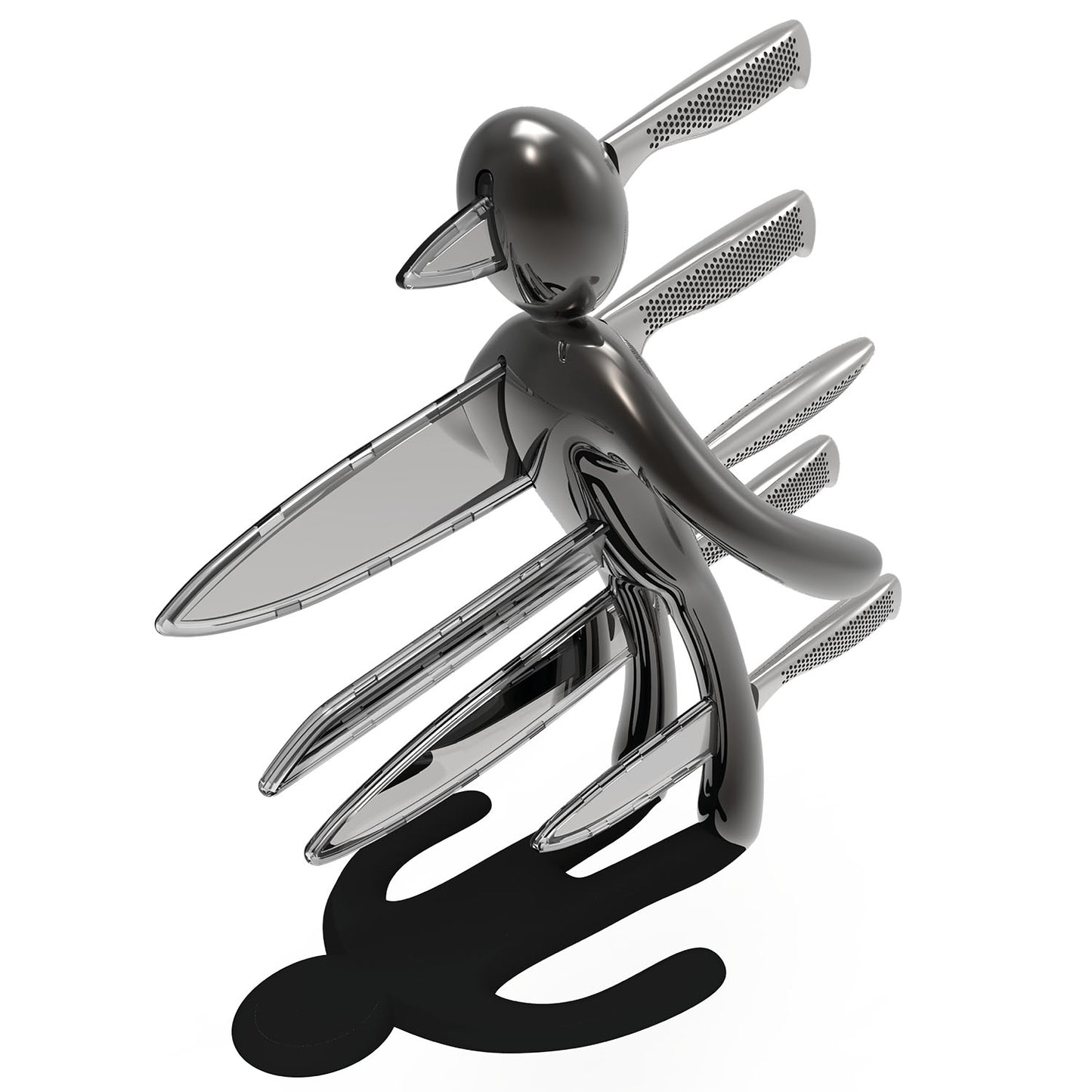 Voodoo/TheEx "Anniversary Edition" | 5-Piece Stainless Steel Knife Set with Black Steel Holder