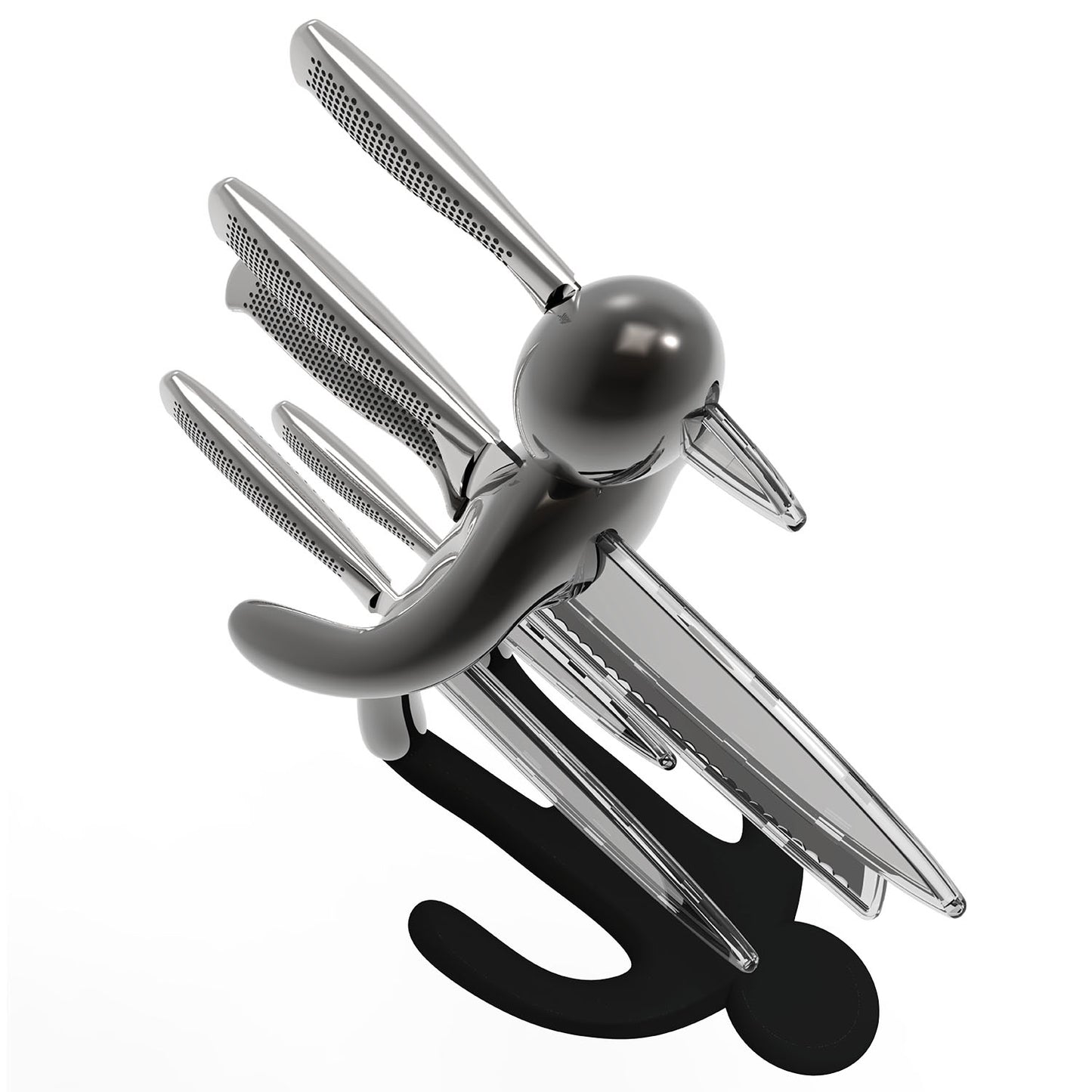 Voodoo/TheEx "Anniversary Edition" | 5-Piece Stainless Steel Knife Set with Black Steel Holder