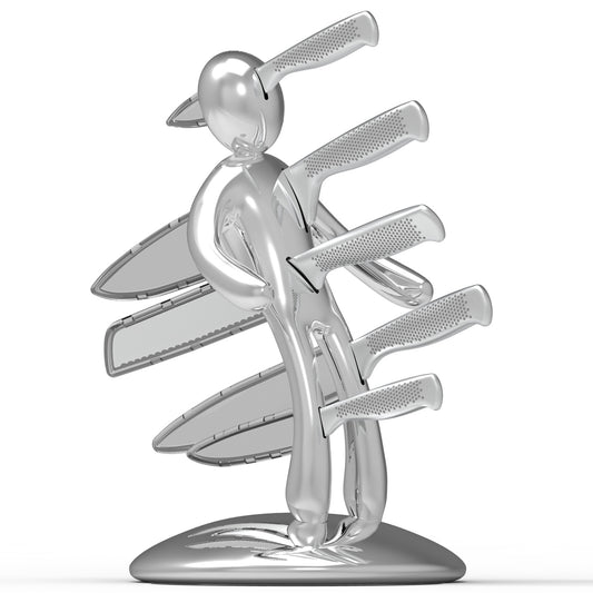 Voodoo/TheEx "Classic Edition" | Set di 5 coltelli in acciaio inox con Supporto in plastica cromata