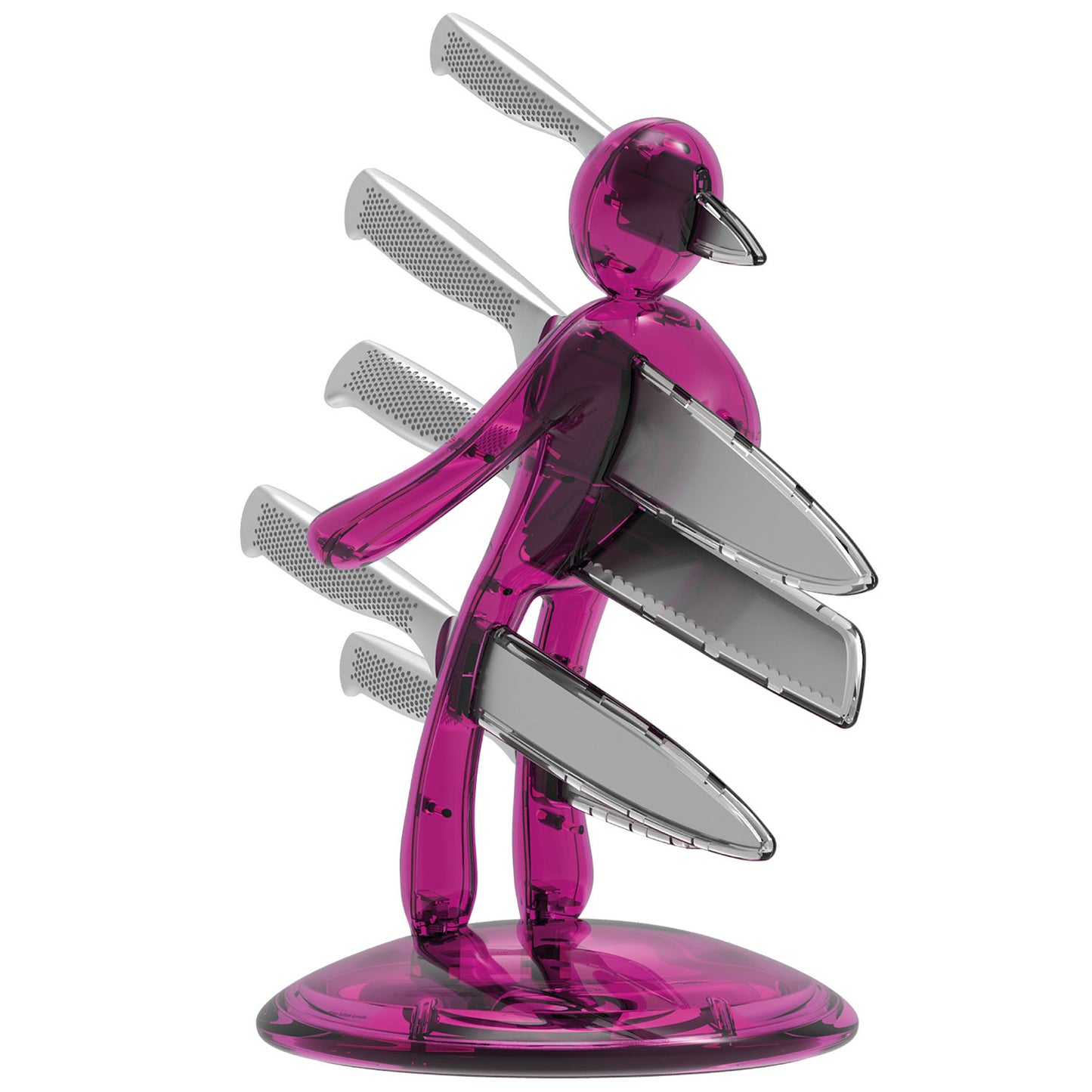 Voodoo/TheEx "Classic Edition" Set di coltelli - Supporto in plastica traslucida rosa