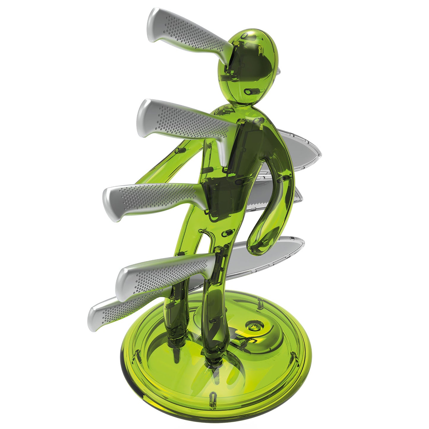Voodoo/TheEx "Classic Edition" Set di coltelli - Supporto in plastica traslucida verde