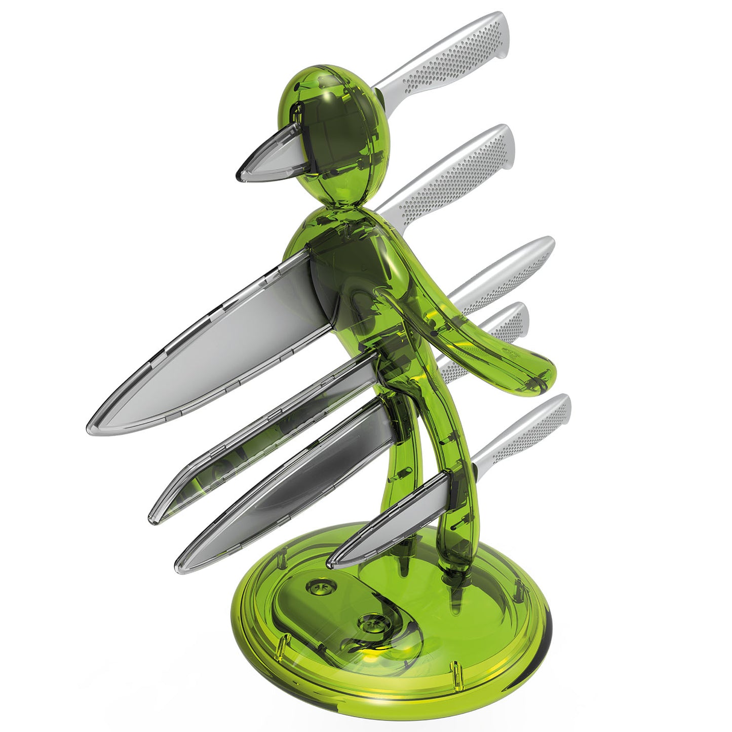 Voodoo/TheEx "Classic Edition" Set di coltelli - Supporto in plastica traslucida verde