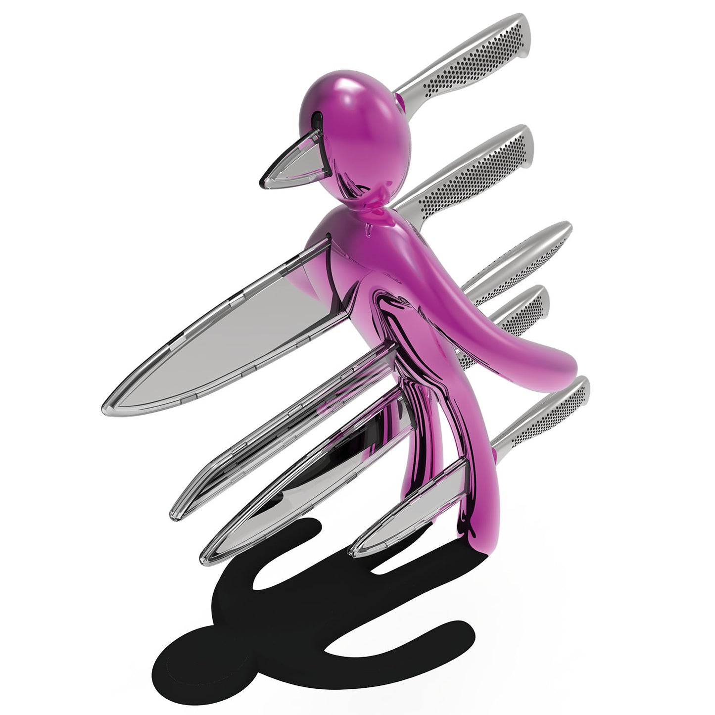 Voodoo/TheEx "Anniversary Edition" Knife Set - Pink Steel Holder