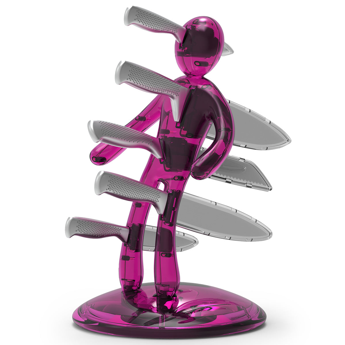 Voodoo/TheEx "Classic Edition" Set di coltelli - Supporto in plastica traslucida rosa